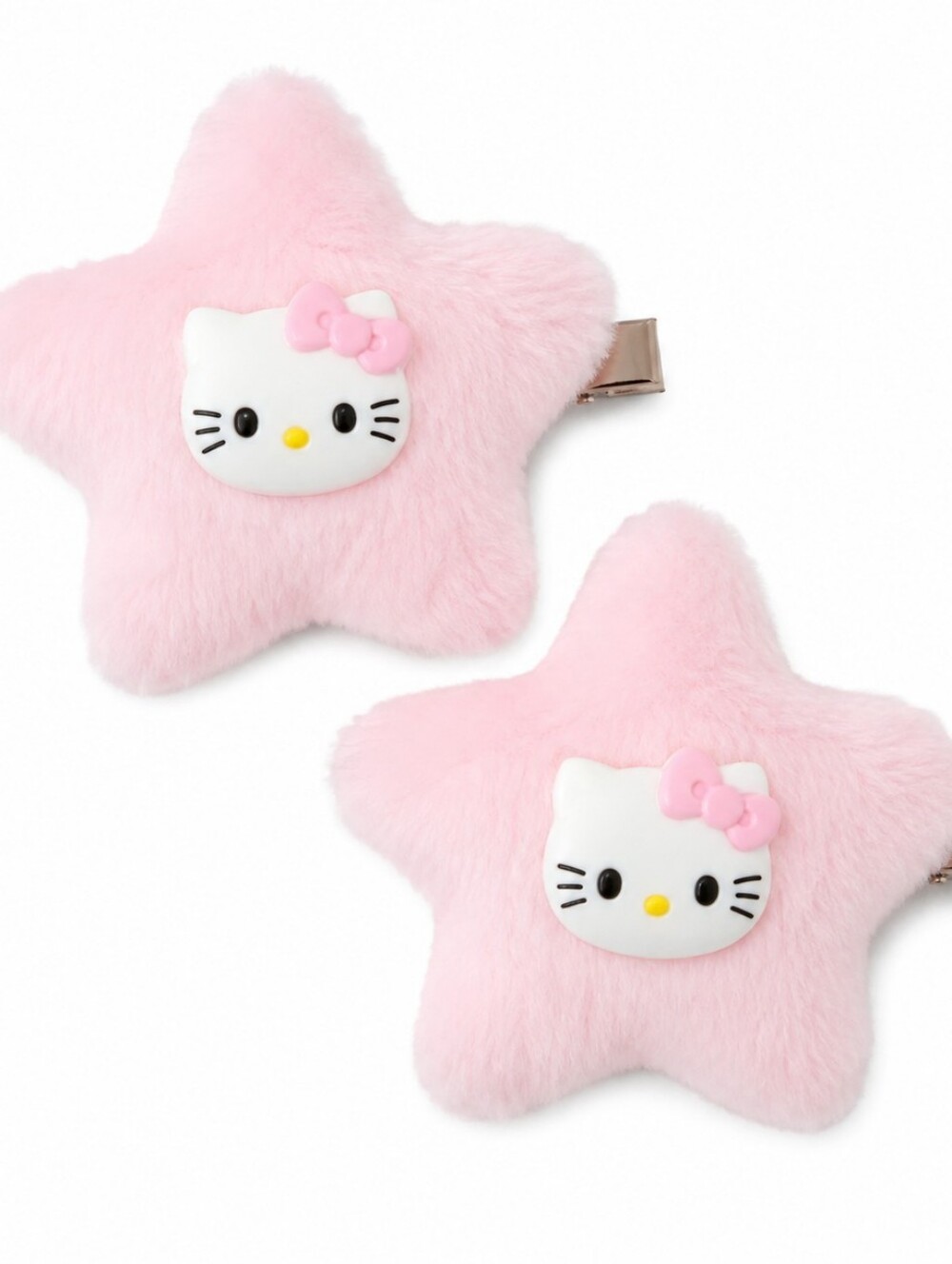Hello Kitty Fur Hair Barrette Set